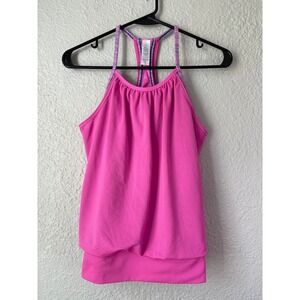 Ivivva by Lululemon Activewear Tank Top Hot Pink Layered Athletic Racerback‎